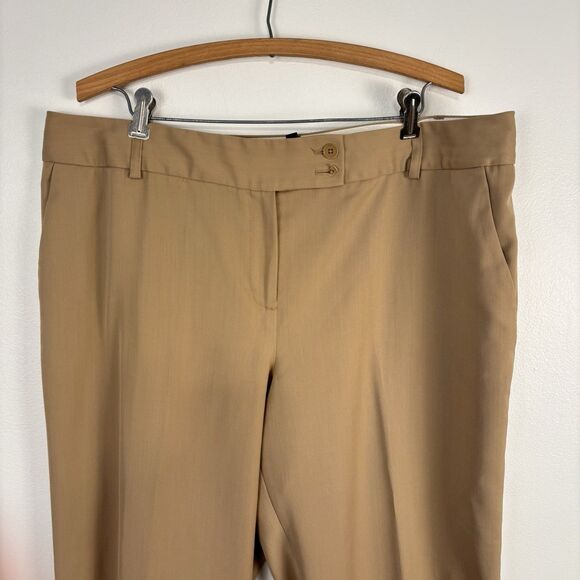Talbots Women’s 16 Signature Pants Khaki Tan Trousers Button Damage - Picture 2 of 6